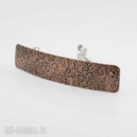 Koronka - miedziana klamra do włosów handmade