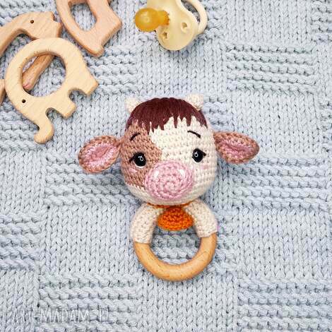 grzechotka byczek eryczek, krówka zabawka, prezent