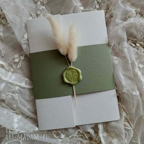 Zaproszenie komunijne Olive - personalizowane kopertowe handmade (scrapbooking)