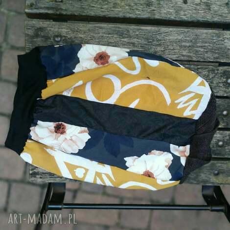 zapka turbanowa etno boho patchwork - na podszewce, rozmiar uniwersalny, lekko