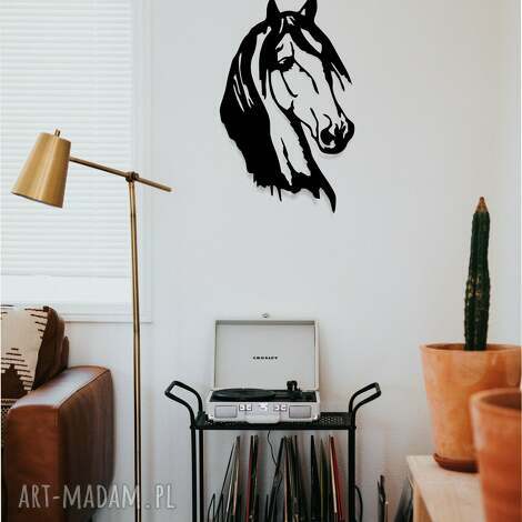 drewniana głowa konia ażurowa, obraz na ścianę 3d 55x40, koń, prezent