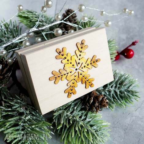 dopłata - drewniane ręcznie zdobione pudełko prezentowe do biżuterii silvella