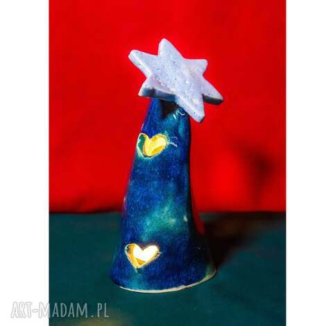 ceramiczny lampion latarenka świąteczna, choinka, boże narodzenie dekoracje