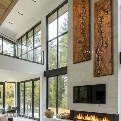 recznie malowane obrazy do wysokiego salonu strukturalne metaliczne, obraz