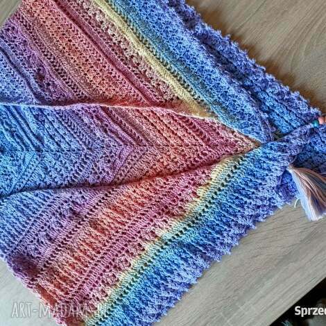Ręcznie robiona chusta damska handmade - wyjątkowa apaszka