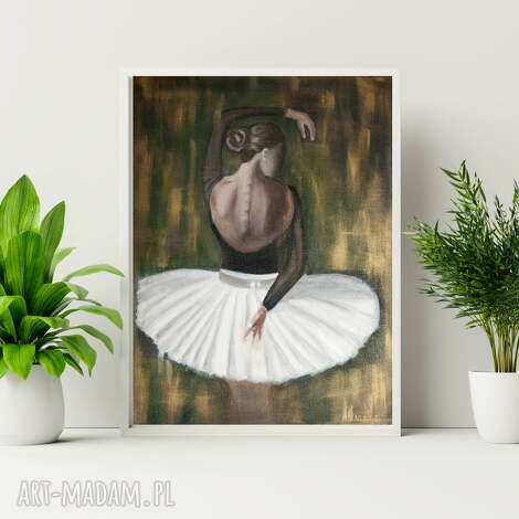 Wydruk "Balerina Gold 1" 50x70 - plakat do salonu