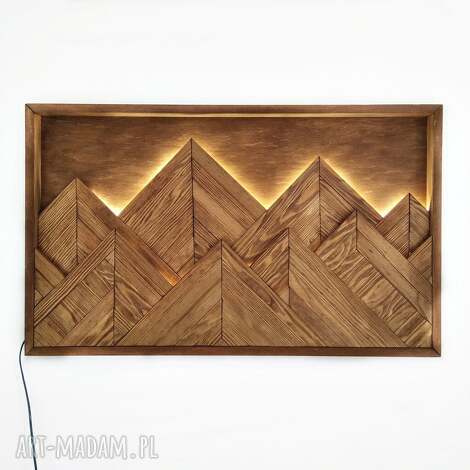 aleksandrab obraz z drewna, dekoracja ścienna podświetlana led /88 /, drewniana