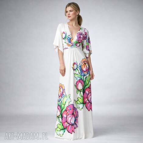 magdalena maxi flower - suknia ślubna z kwiatem, efektowna, w kwiaty