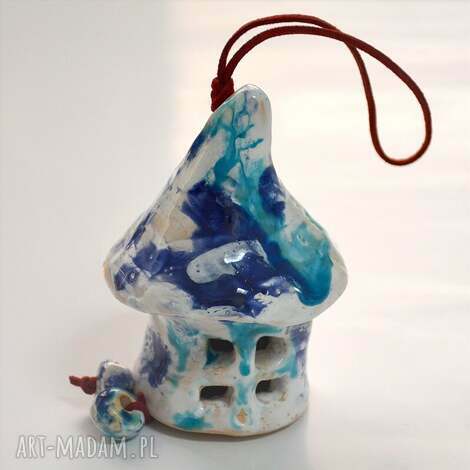 Dzwonek ceramiczny Chatka - wisząca dekoracja handmade