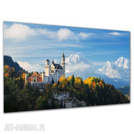 Obraz na płótnie Zamek Neuschwanstein - pejzaż 120x80 cm
