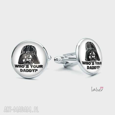 Laluv, spinki do mankietów daddy, starwars, vader film śmieszne, prezent, chłopak