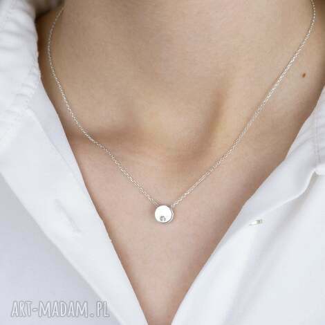 naszyjnik srebrny z kółkiem elegancka biżuteria, naszyjnik z kółkiem