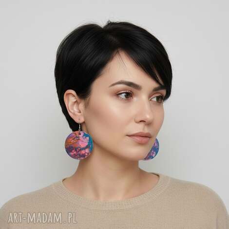 kolczyki - minaturowe obrazy, biżuteria prezent dla niej, malarstwo