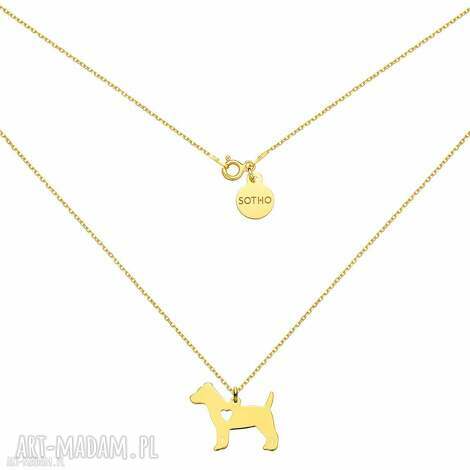 Złoty naszyjnik z psem Jack Russell Terrier - srebro 925 pozłacane 24k | art-Madam.pl