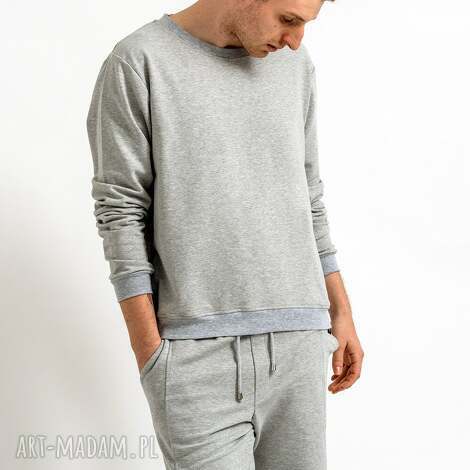 bluza basic męska ethan szara, dres sportowy