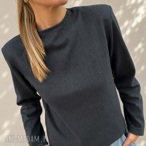 Bawełniana bluzka w jodełkę Herringbone Tweed