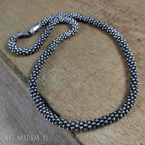 naszyjnik - popcorn, srebro oksydowane, srebro 925