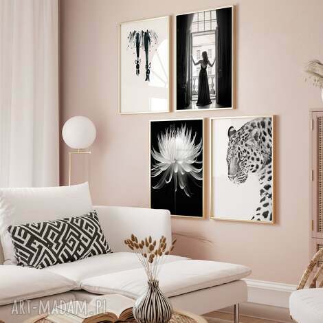 Zestaw plakatów 4x40x50 cm Glamour set262 czarno-białe - bez ram