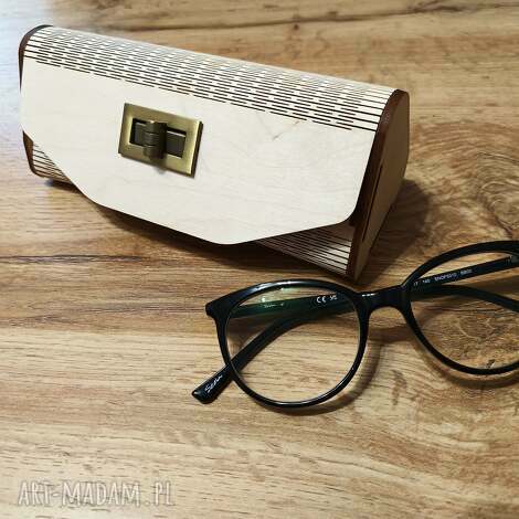 Drewniane etui na okulary - personalizowane (beżowe)