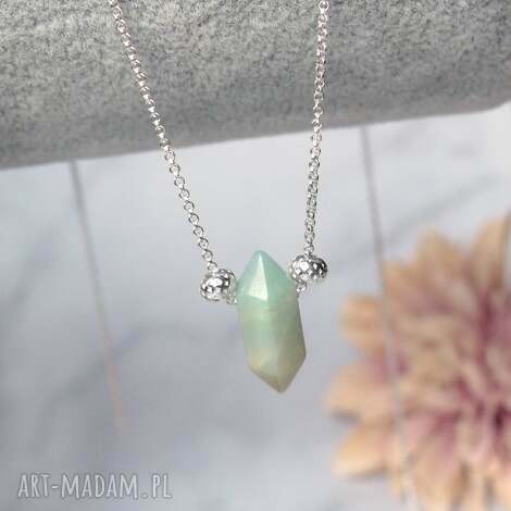 modny srebrny naszyjnik sopel grot amazonit (naszyjnik grot, z amazonitem)