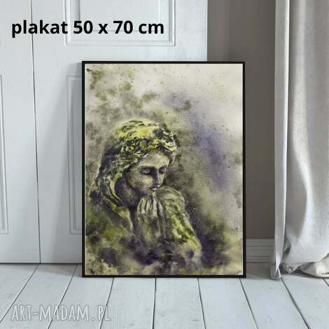 Nostalgia anioła - nastrojowy plakat akwarelowy 50x70 cm