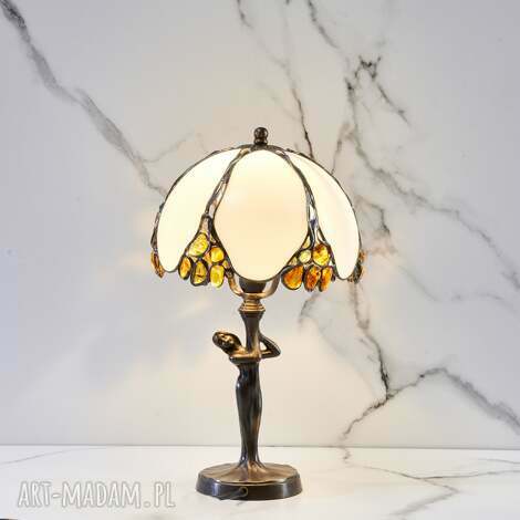 lampa na biurko, komodę z bursztynem bałtyckim 40g - terni, rzemiosło