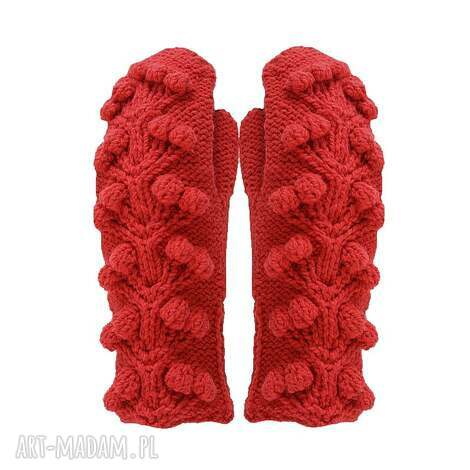 rękawiczki flora - koralowa czerwień, z jednym palcem, na mikołajki, pod