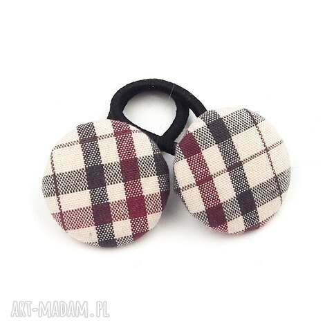 Gumeczki do włosów Mini Bobbles Ida - zestaw 2 szt. z guzikami handmade