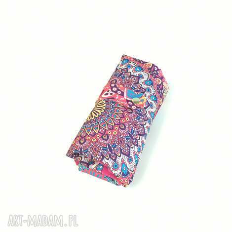 Torebka zakupowa Mandala i Róż z kieszenią na zamek - wodoodporna shoperka