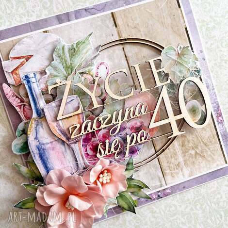 kartka na 40 urodziny w pudełku - dziewczyno jak wino kartka w pudełku, dla niej