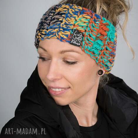 opaska melange 55 - multikolor, wielokolorowa, na zimę