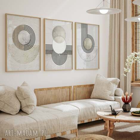 Zestaw plakatów 61x91 cm - abstrakcja geometryczna (tryptyk 3 szt.)