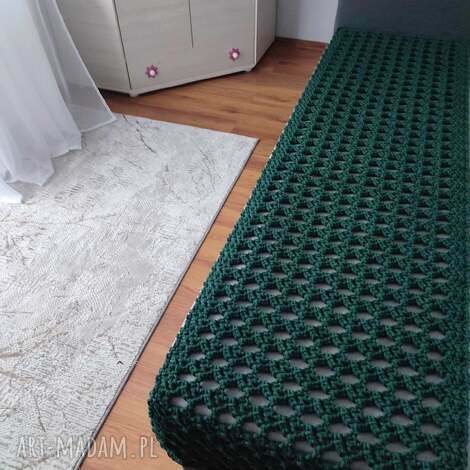Narzuta szydełkowa ze sznurka 58x220 cm - ręcznie robiony boho dodatek na łóżko