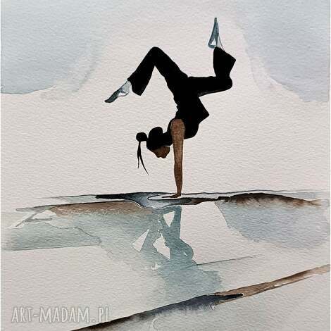 Obraz akwarelowy Joga Asana 3 31x23 cm - ręcznie malowana akwarela do medytacji