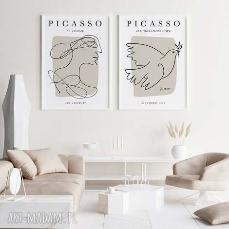 zestaw plakatów picasso szkice - format 50x70 cm plakat do salonu