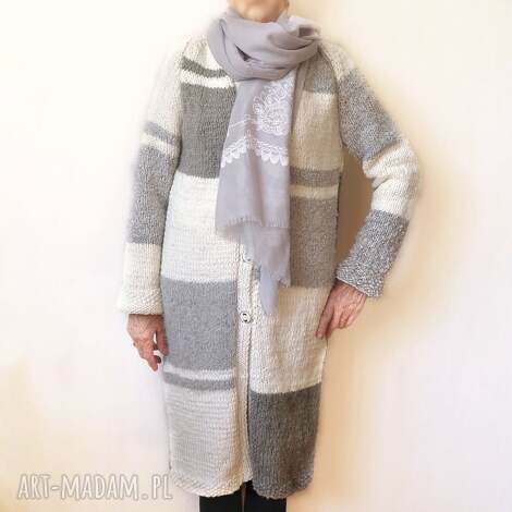 swetry sweter płaszcz kardigan ręcznie robiony na drutach