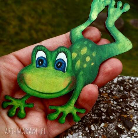 Żabka - magnes na lodówkę ze sklejki 3 mm | handmade dekoracja do kuchni