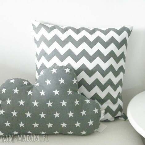 poduszka chmurka w stylu skandynawskim szara w gwiazdki, scandi, skandynawski