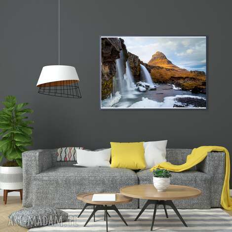 Plakat fotografia Wodospad islandzki Kirkjufellsfoss 100x70 cm - autorski wydruk