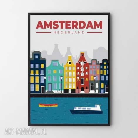 amsterdam - ilustracja 40x50 cm, plakat, plakat miasto