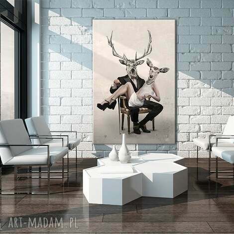 Obraz na płótnie 80x120 cm Deer Love 02138 - wysyłka w 24h