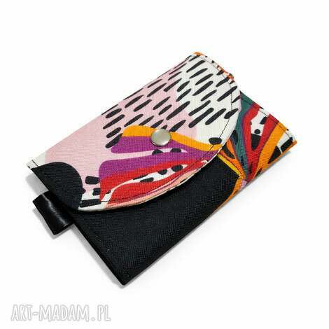 Portfel na zatrzask Liście ML handmade - wodoodporny z karabińczykiem
