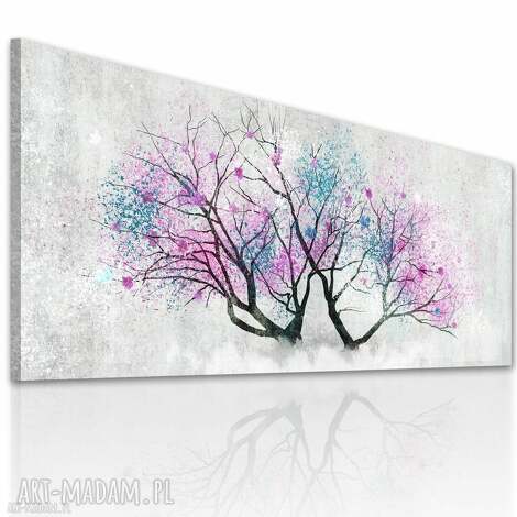 Obraz na płótnie z kolorowym kwitnącym drzewem jabłoni 147x60 cm