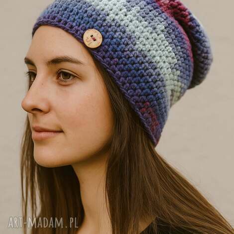 kolorowa czapka całoroczna przejściowa cienka all season s m, czapka