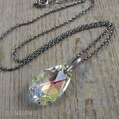 Kryształ Swarovski w srebrze 925 oksydowanym - wisiorek
