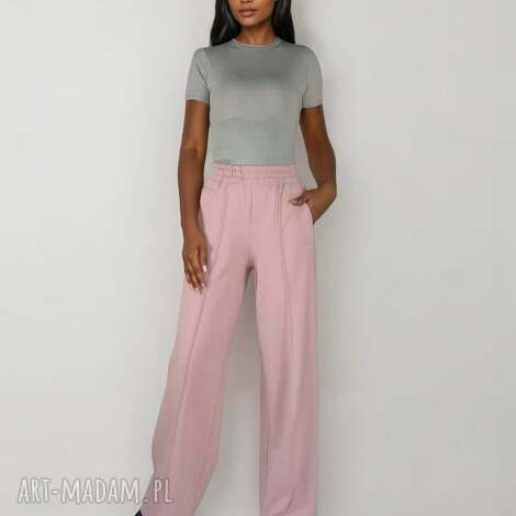 eleganckie spodnie dresowe z szerokimi nogawkami, wild leg na gumie
