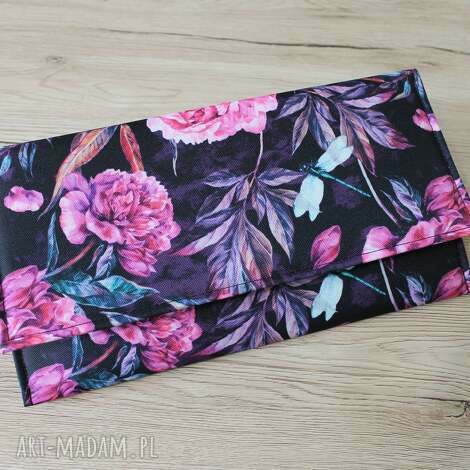 kopertówka - piwonie, elegancka, nowoczesna, wieczorowa, wizytowa, wesele