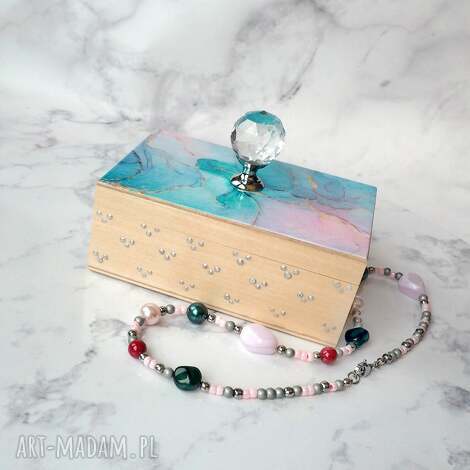 szkatułka na biżuterię glamour marble, unikatowa ręcznie wykonana, piękne
