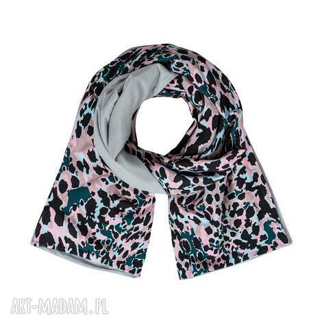 szal damski, bawełniany, dwustronny różowa pantera - szal dwustronny, szalik
