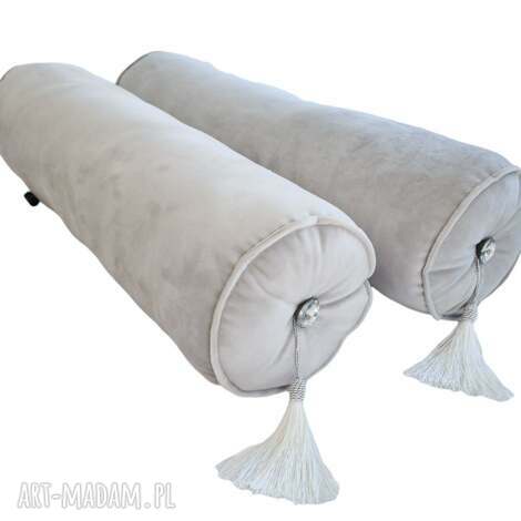 Poduszka Premium Wałek Glamour Jasny Szary Magic Velvet